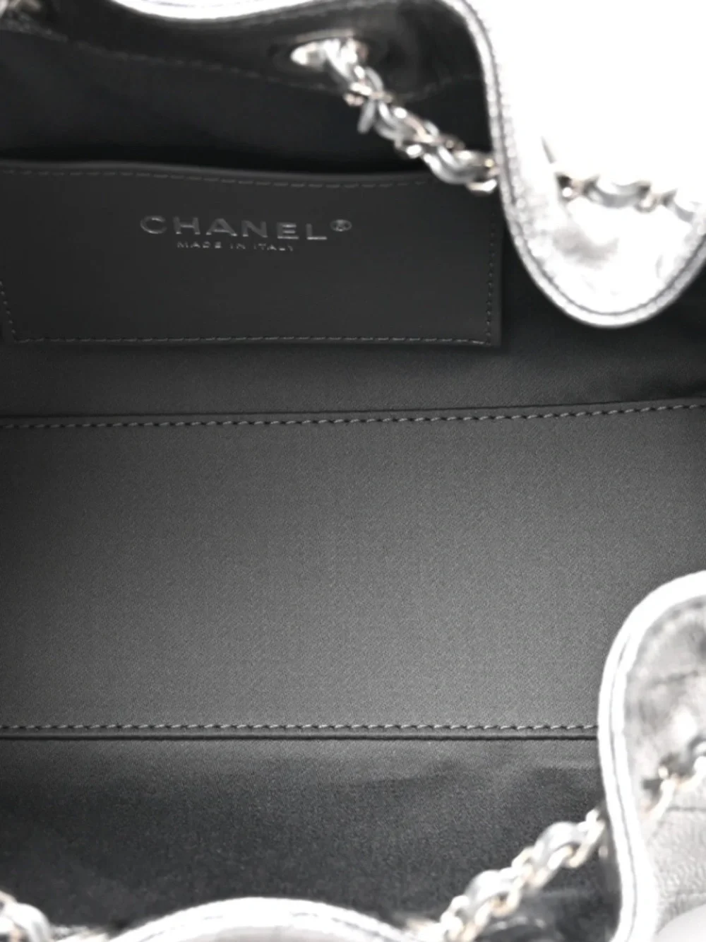 Anthracite Silver Metallic Mini Chanel 25